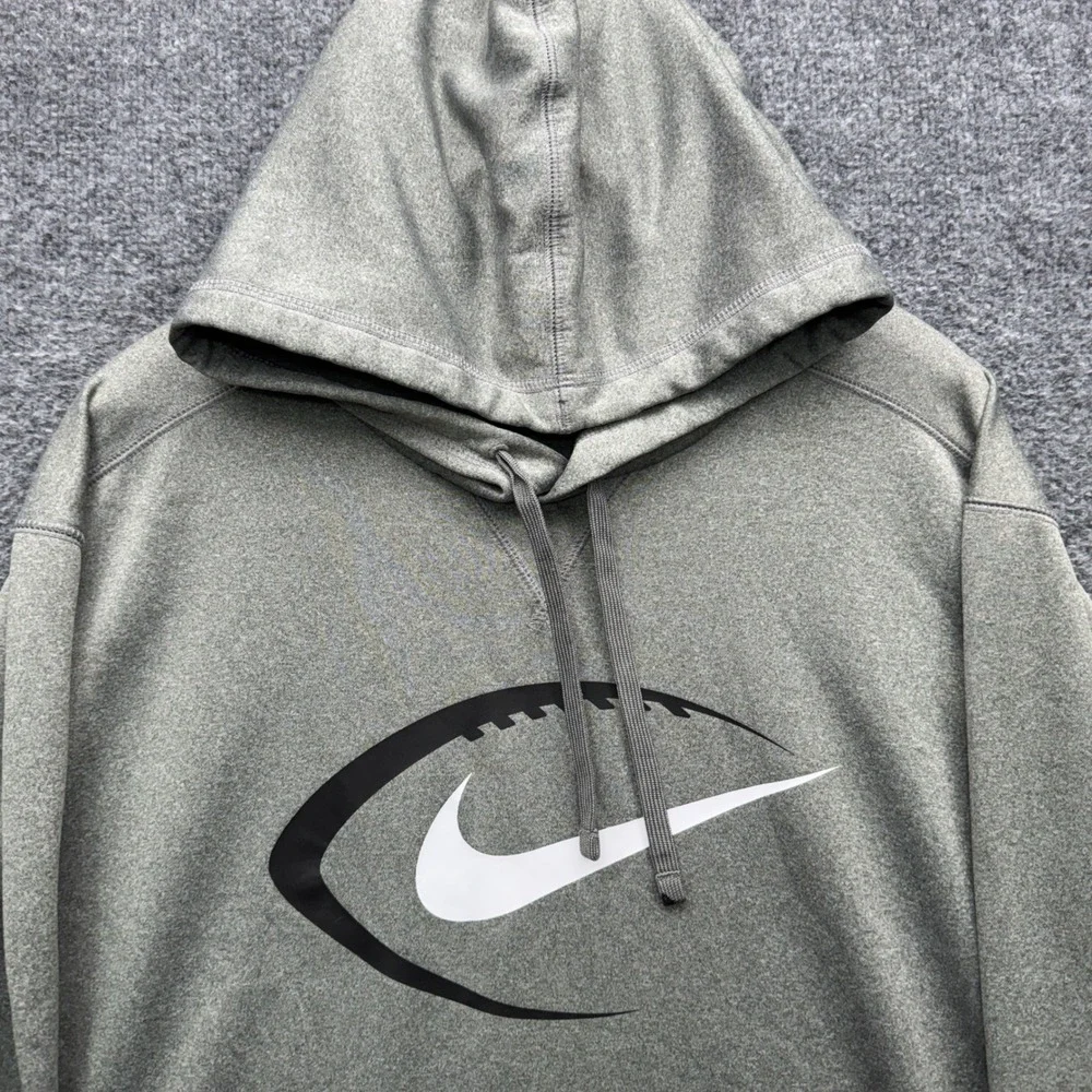 Nike Dri-FIT Hoodie Mens XL Gray Long Sleeve Football Moisture‎ Wicking Running